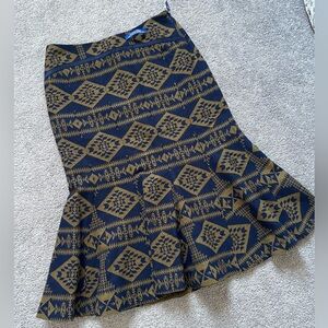 NWT Pendleton virgin wool Aztec print mermaid Midi Skirt